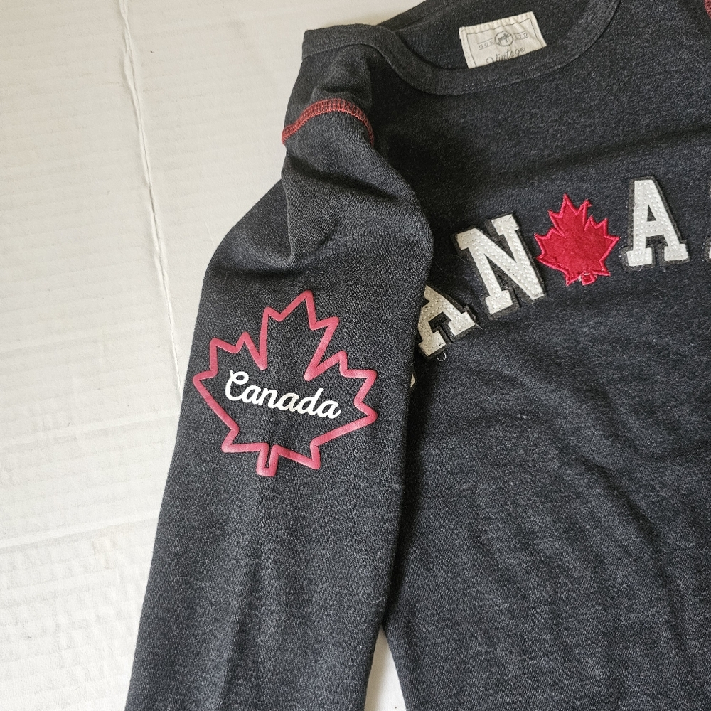 Vintage Collection Brand Canada Top Size XS Charcoal Gray Long Sleeve Pullover - Picture 7 of 14